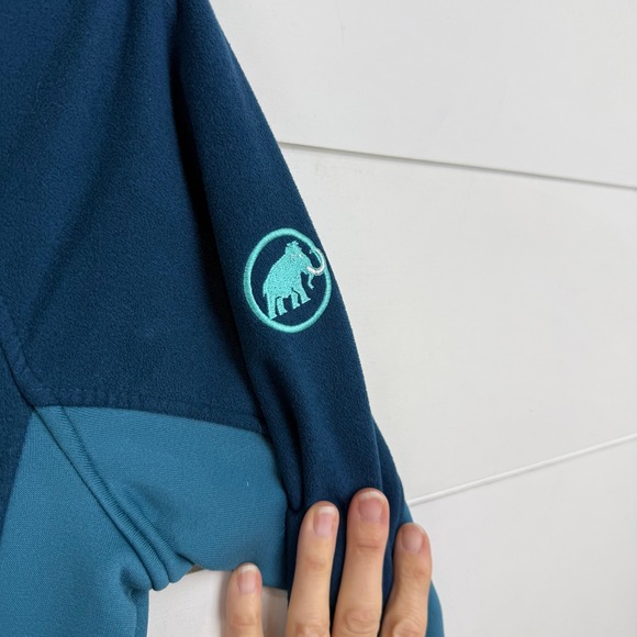 Mammut THREE SISTERS Fleece Jacket Blue Teal Full Zip Outdoor Hiking Women SMALL - Picture 2 of 10